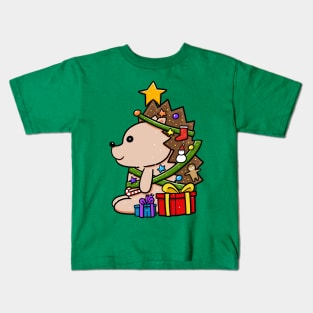 Hedgehog christmas tree Kids T-Shirt